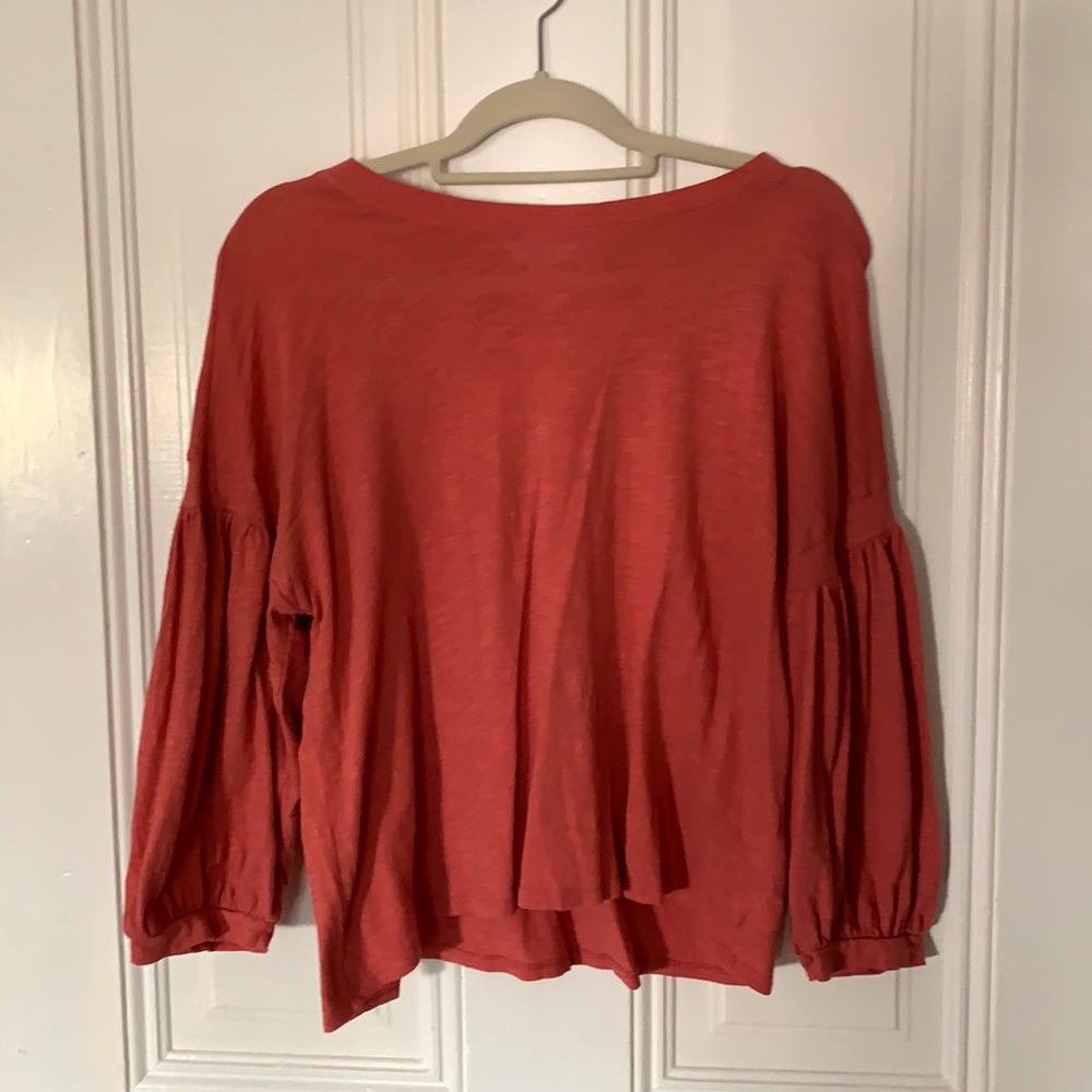 Mauve ruffled quarter sleeve shirt -women’s